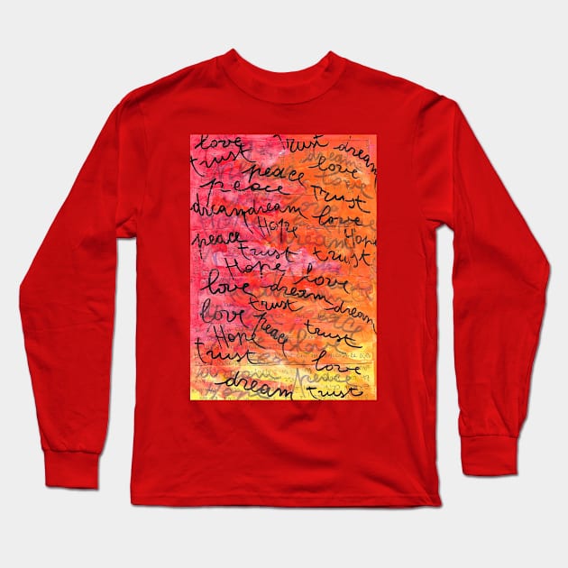 peace,dream,trust,hope,love - 1 Long Sleeve T-Shirt by walter festuccia